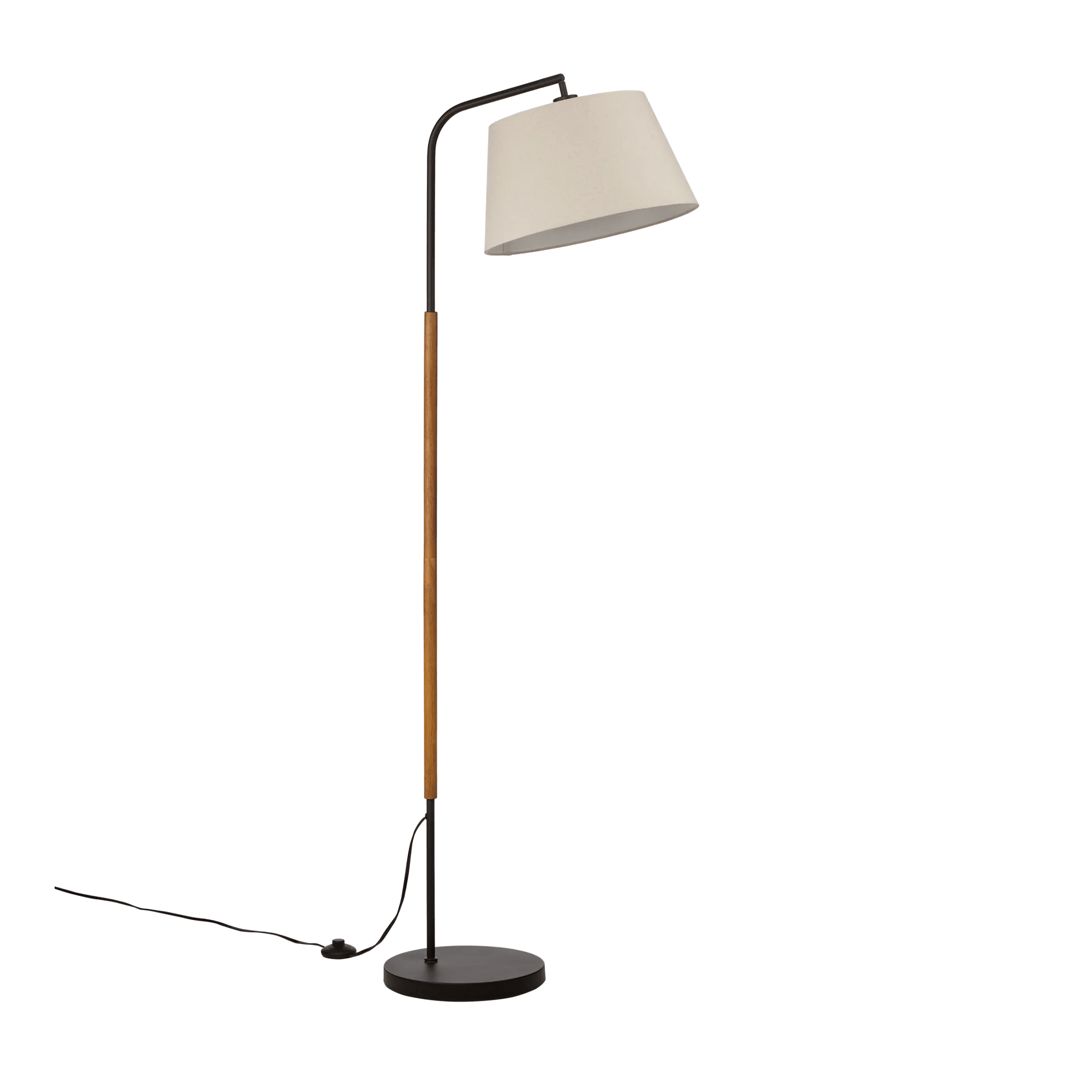 Lampe sur pied en bois et en métal