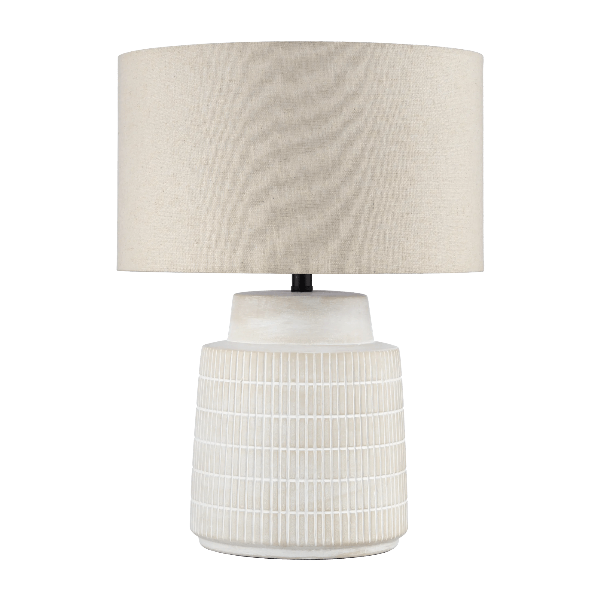 Lampe de table en céramique nervurée