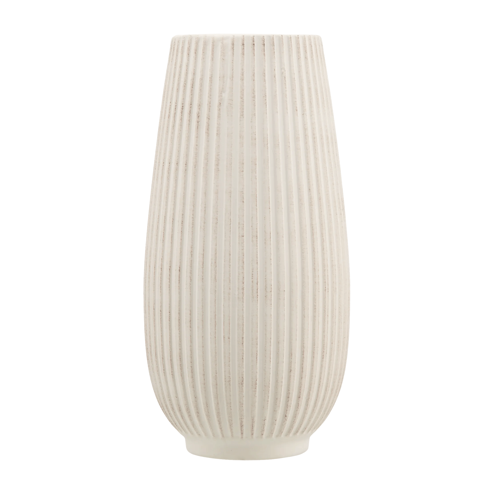 Vase de table en céramique nervurée