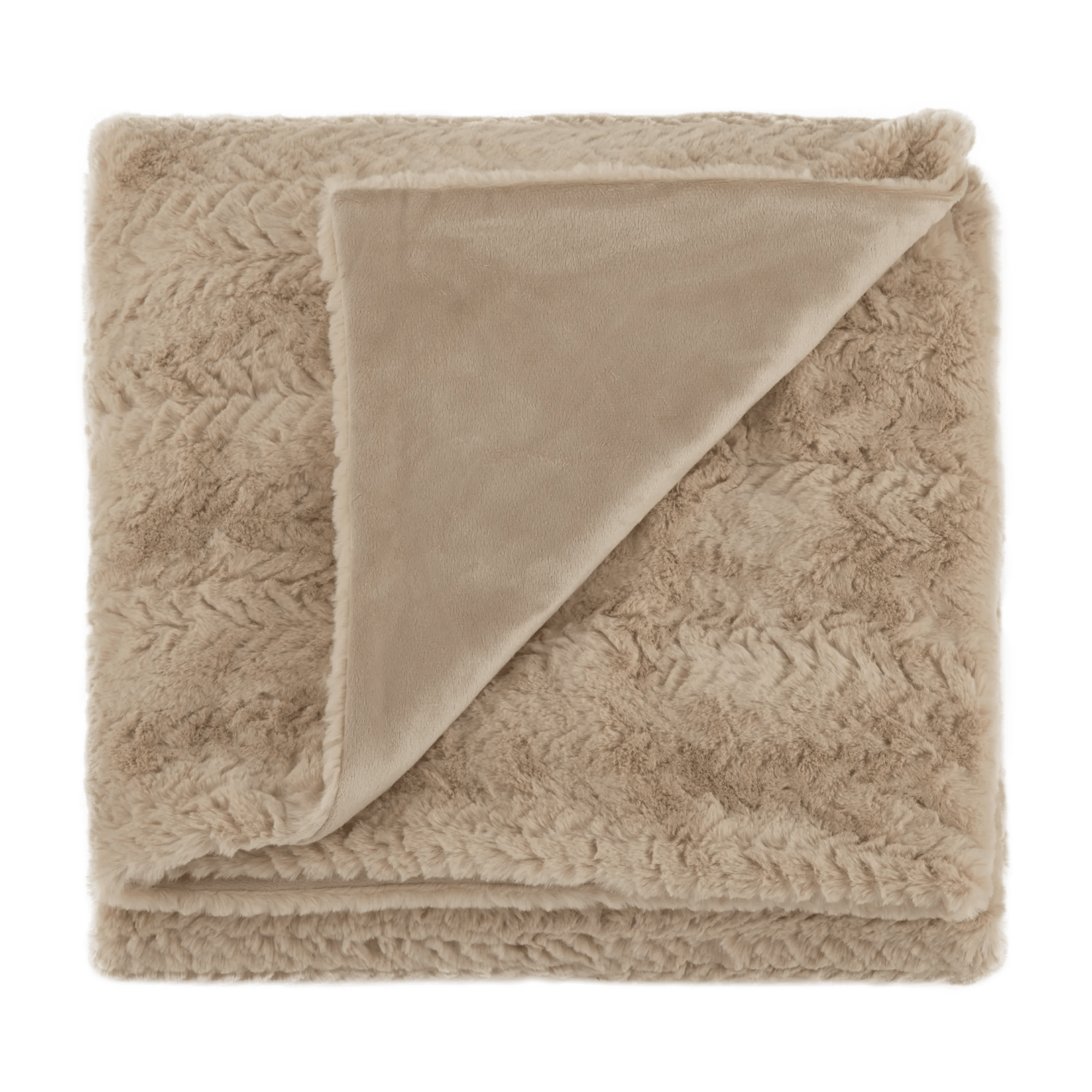 Beige Ellyn Faux Fur Throw