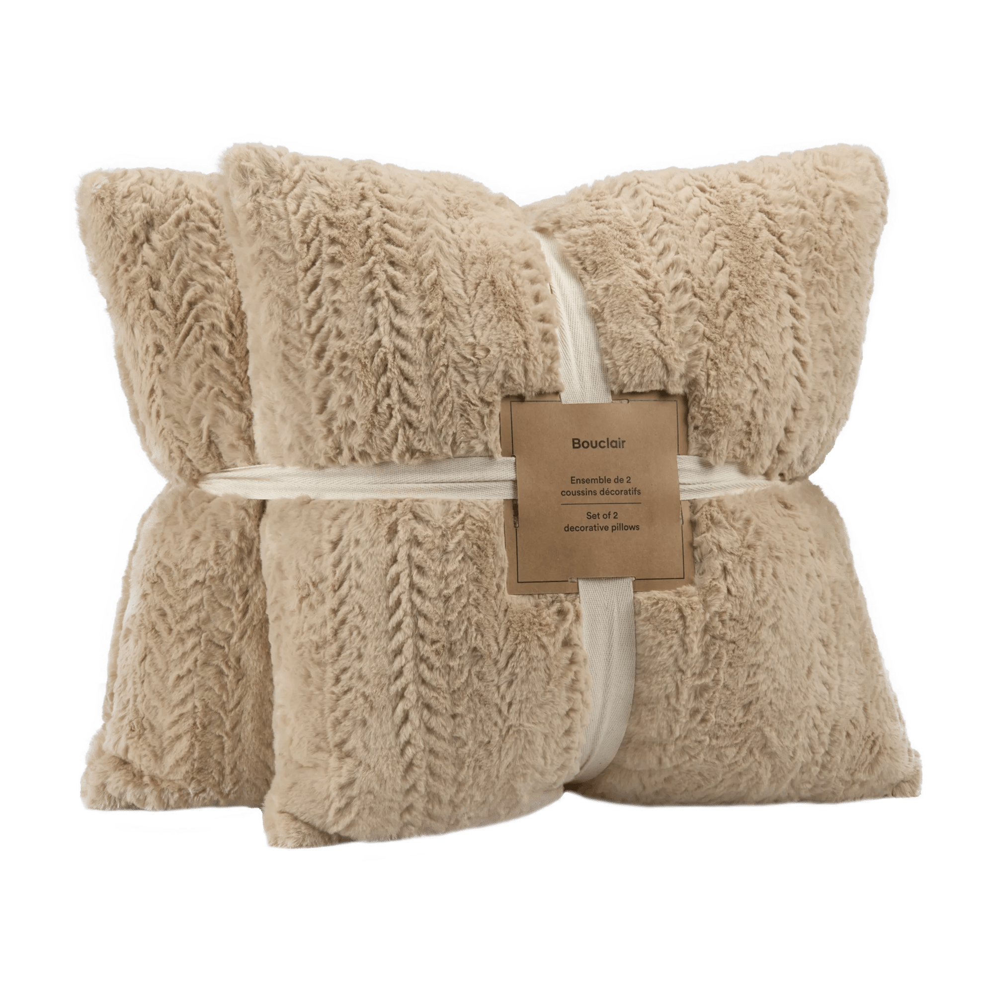 Ensemble de 2 coussins décoratifs Ellyn Beige