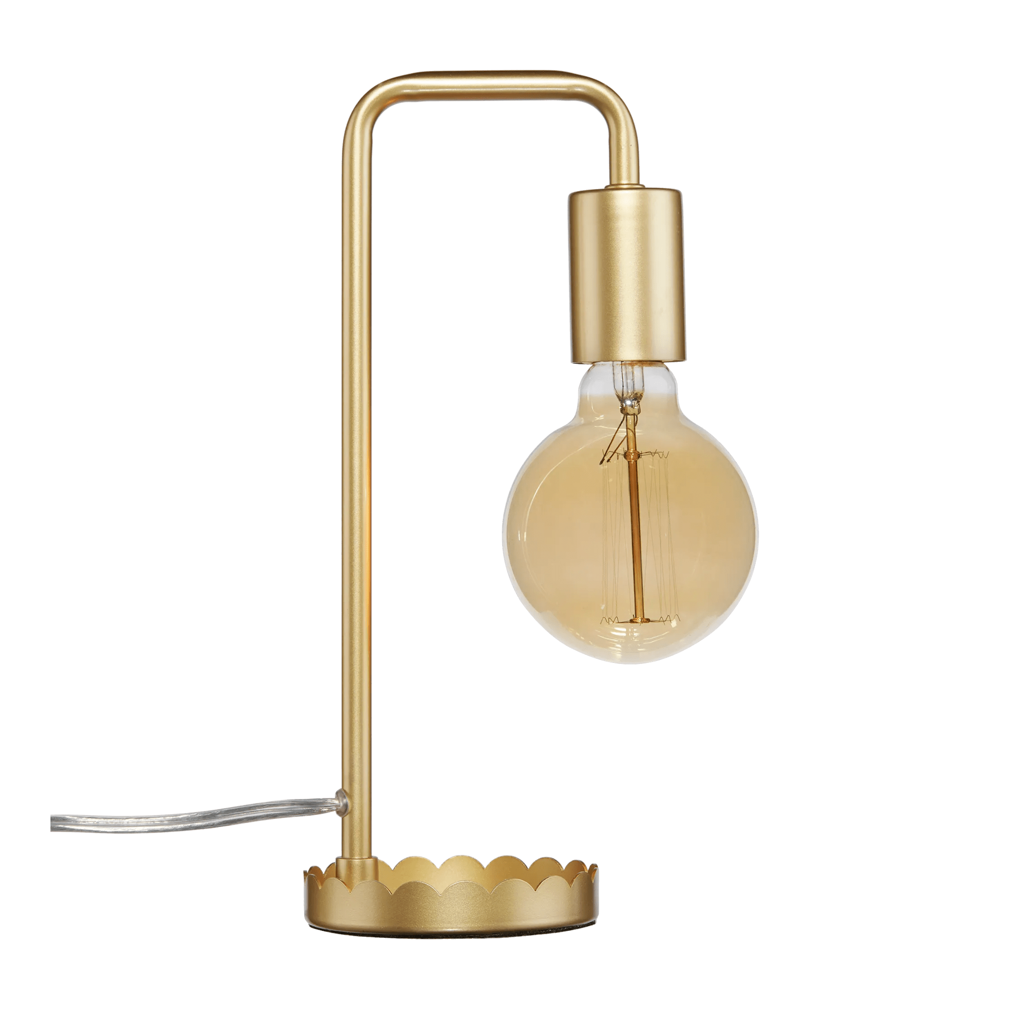 Lampe de table dorée avec base festonnée
