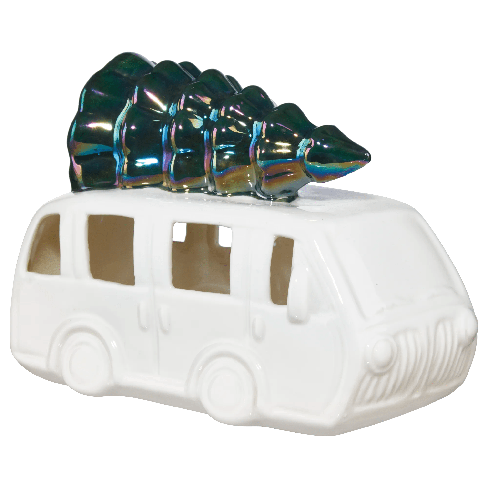 Light Up Ceramic Van With Tree
