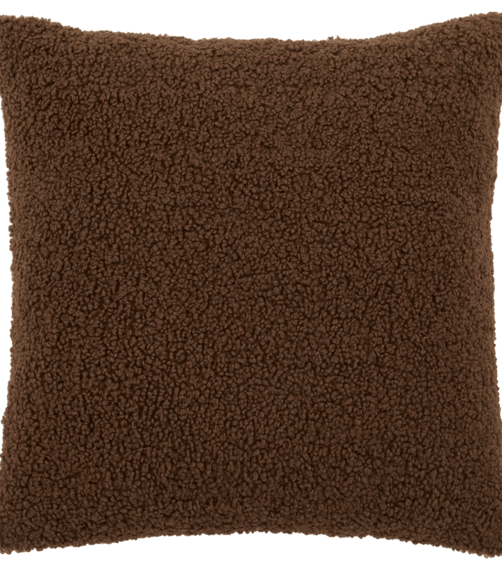 Brown Doodle Boucle Decorative Throw Pillow