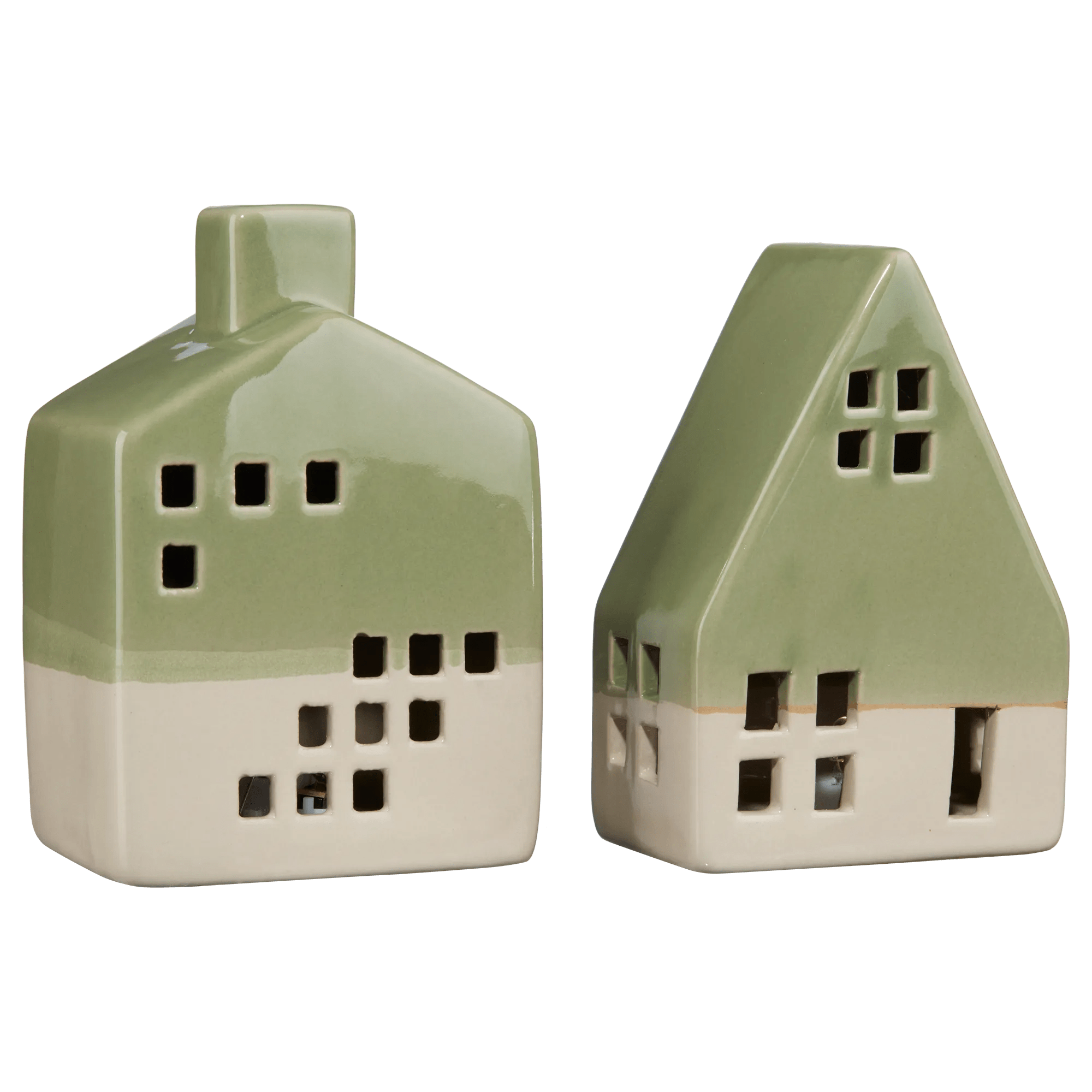Ensemble de 2 maisons en porcelaine avec DEL