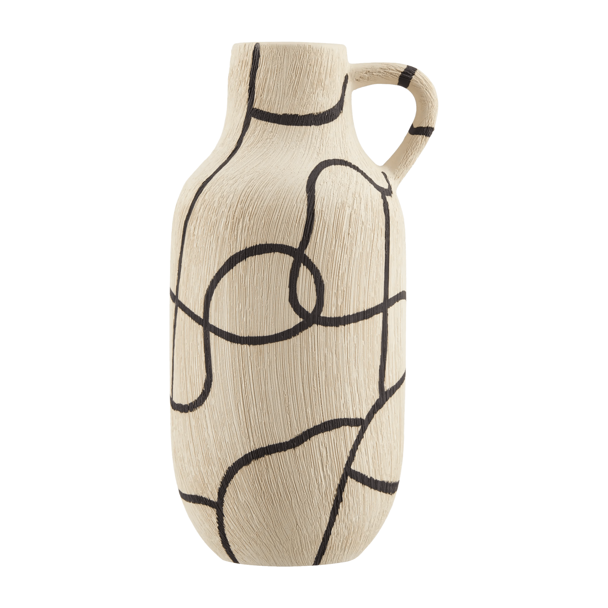 Line Art Table Vase with Handle