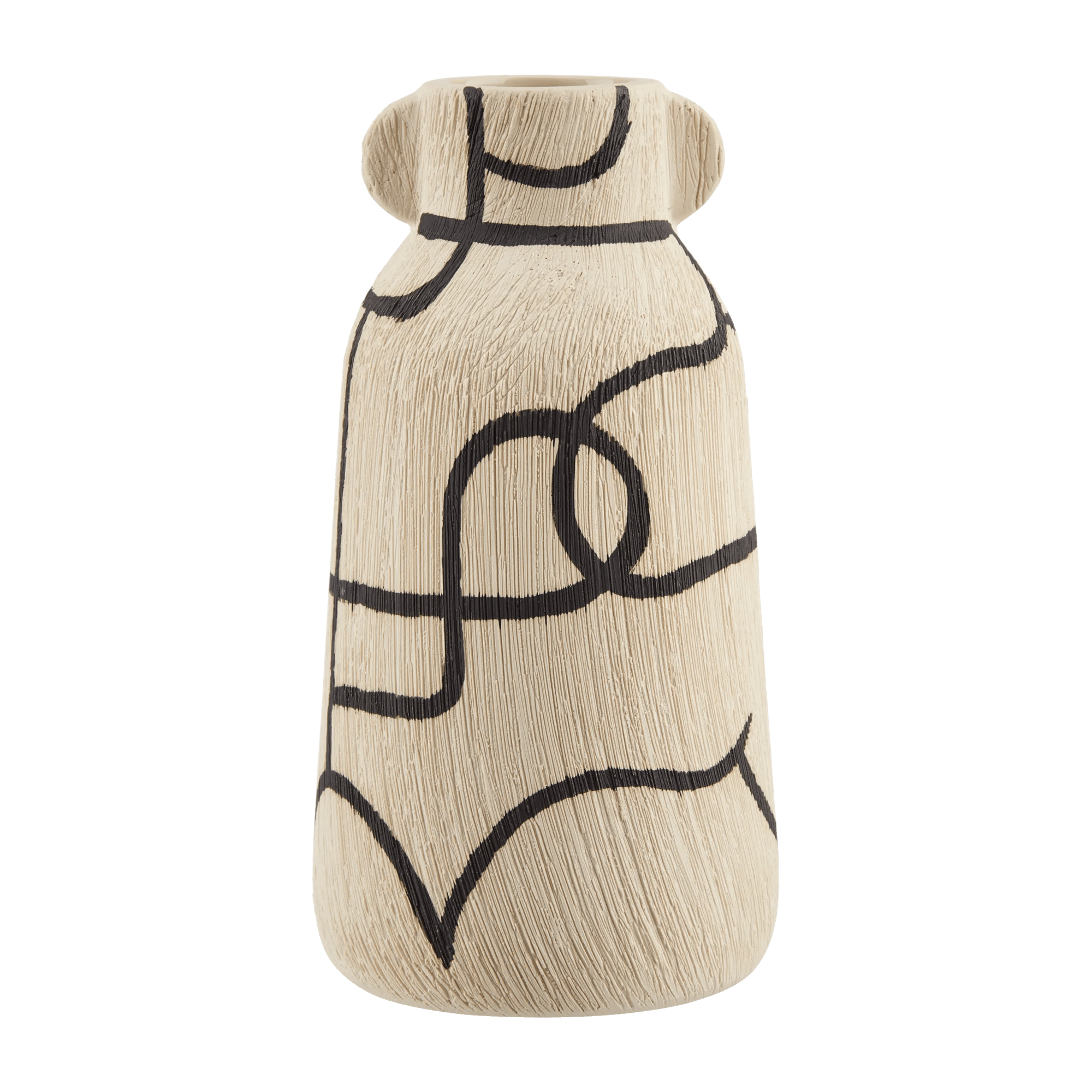 Black and White Line Art Table Vase