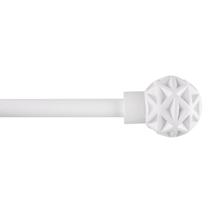 White Geometric Curtain Rod Set - Diameter 13/16mm