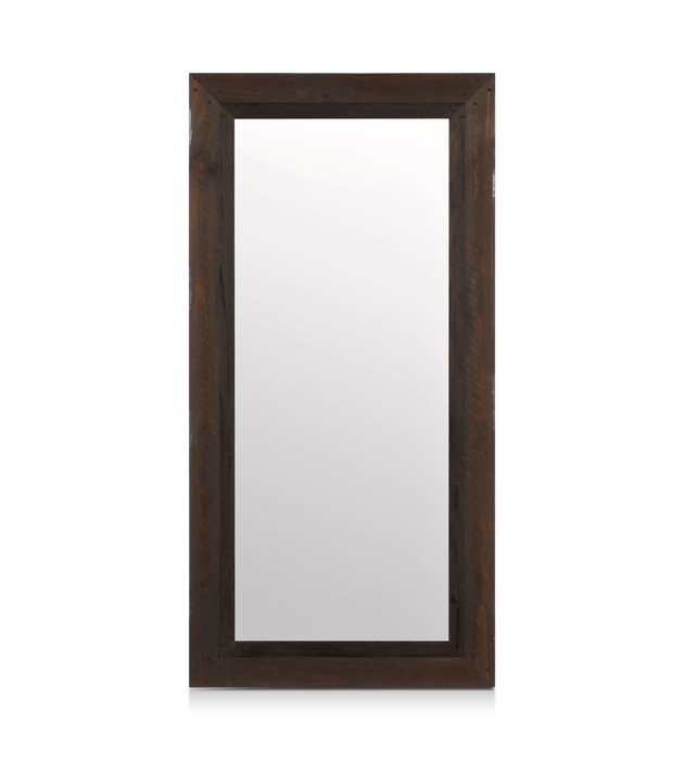 Miroir avec cadre effet bois de grange