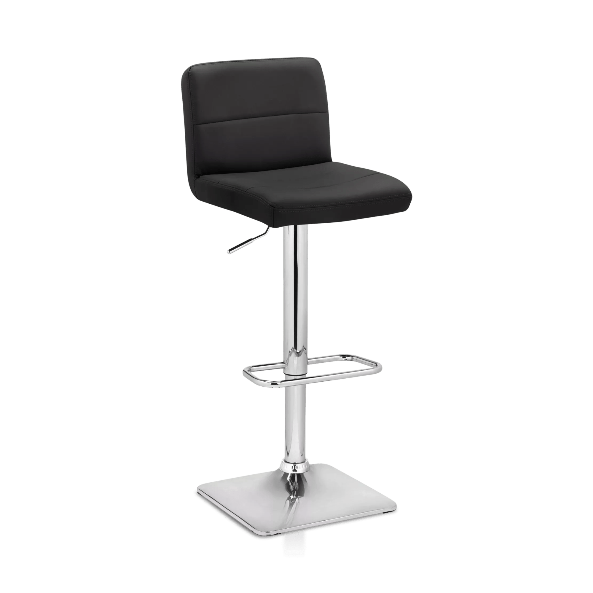 Tabouret de bar ajustable en similicuir mat et en chrome