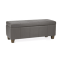 Grey Faux Leather Storage Bench