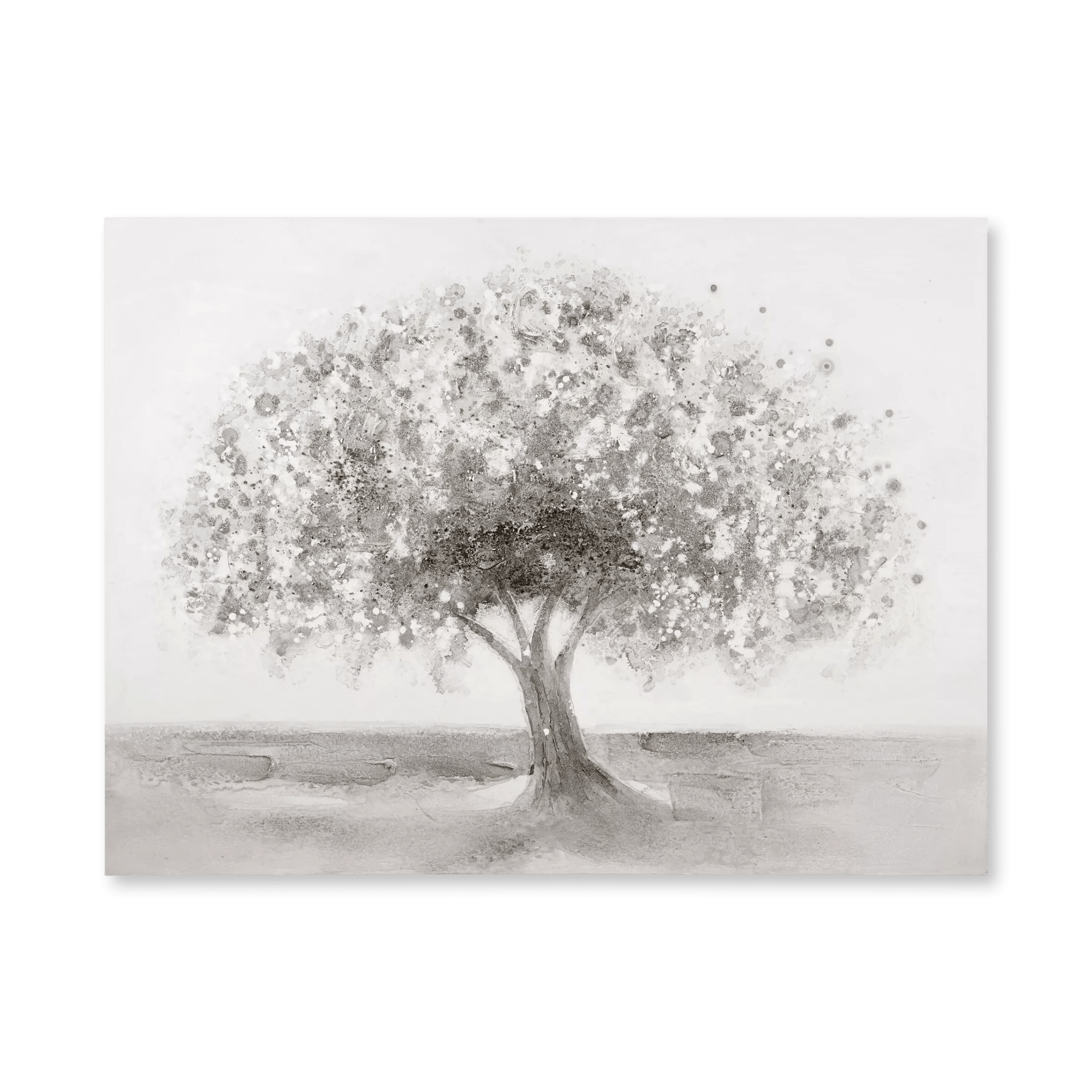 Tableau arbre peint à l'huile avec embellissements