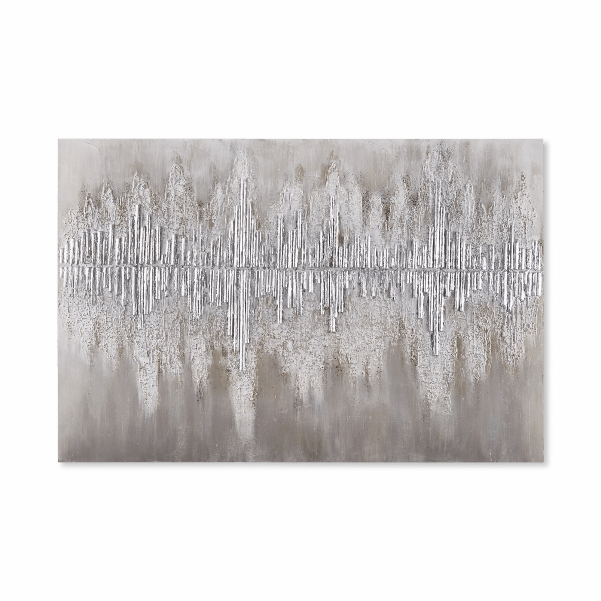 Abstract Wood Sticks Oil Painted Canvas