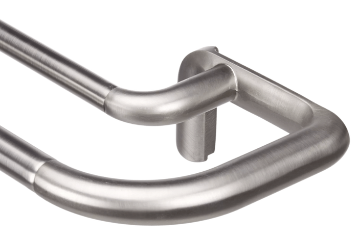 Metallic handle on a transparent background