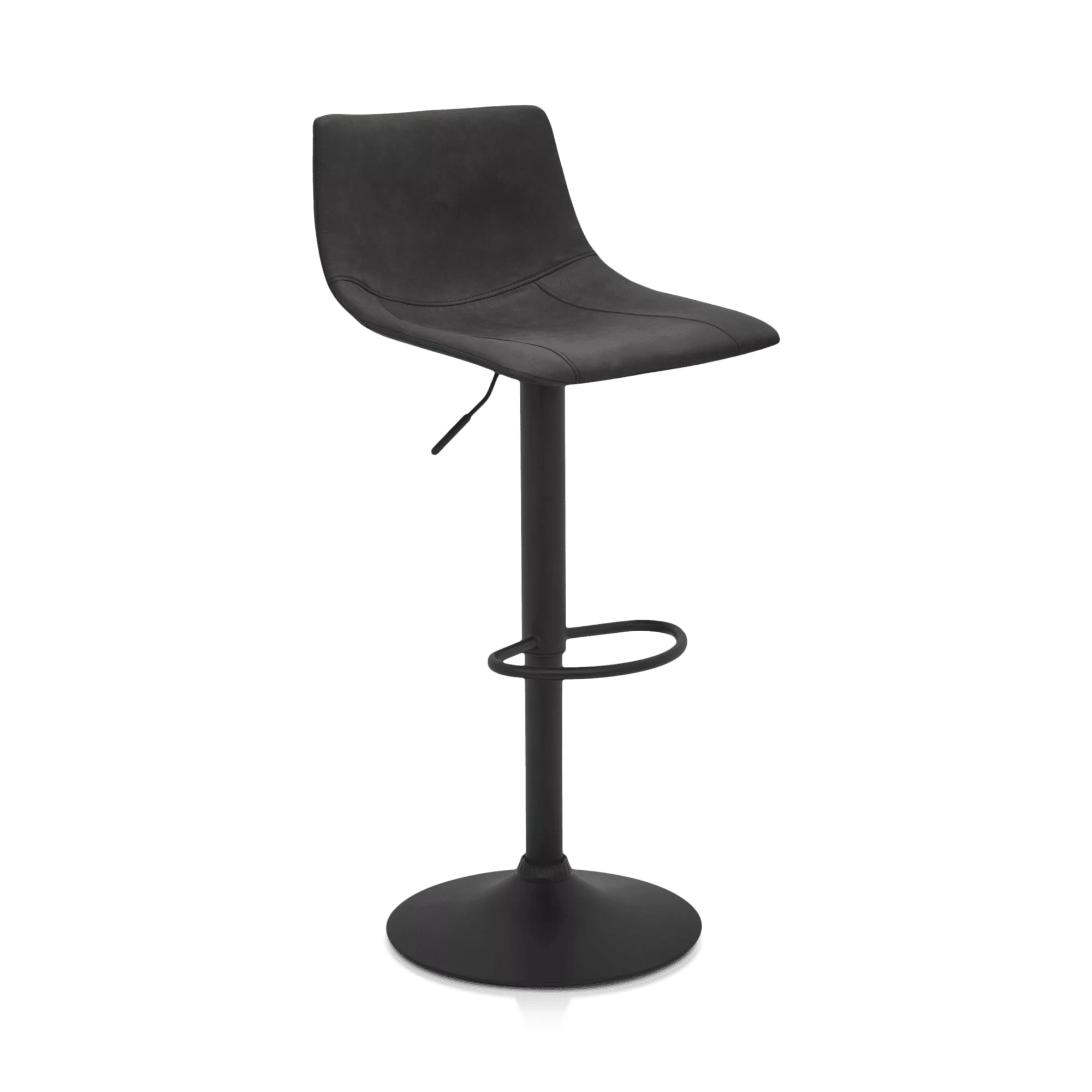 Tabouret de bar ajustable en similicuir texturé et en métal