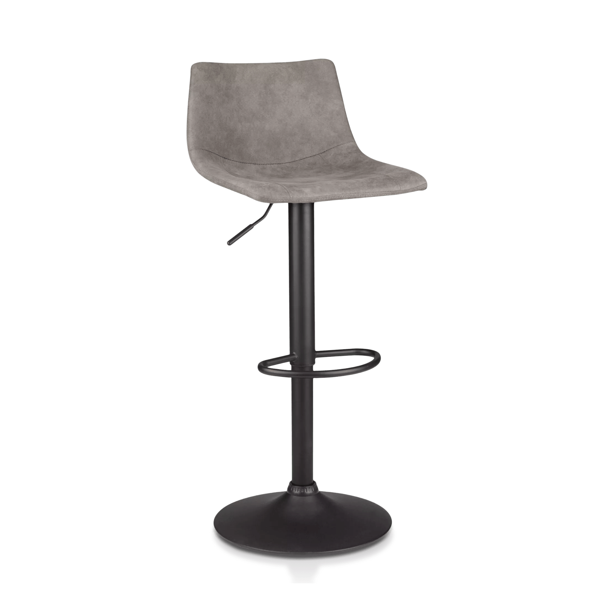 Textured Faux Leather & Metal Adjustable Bar Stool