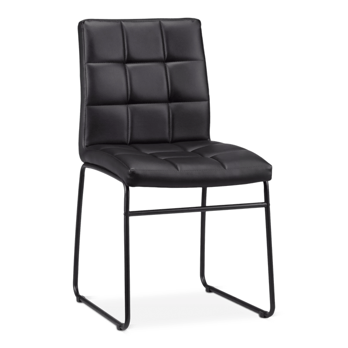 Chaise de salle à manger en similicuir et en métal