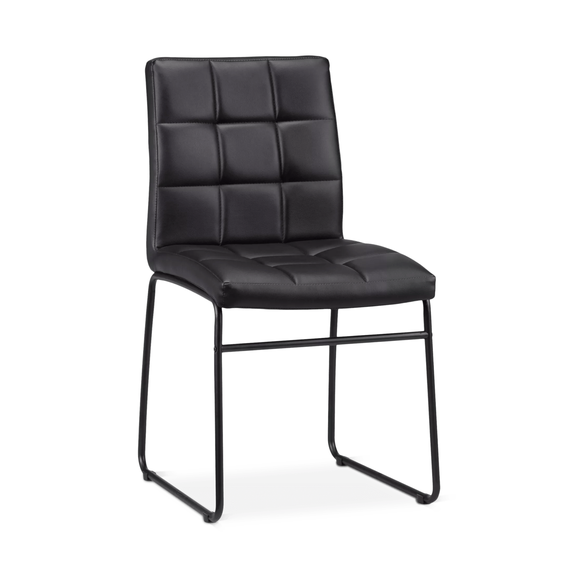 Chaise de salle à manger en similicuir et en métal