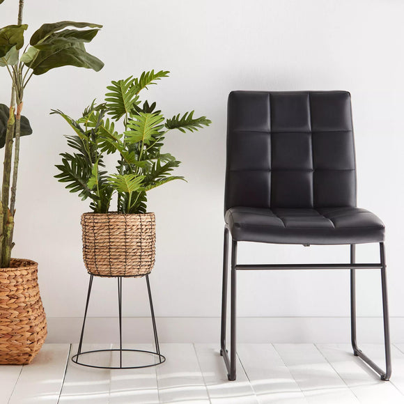 Faux Leather and Metal Dining Chair