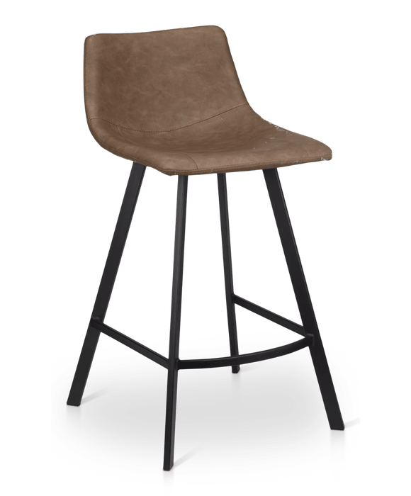 Faux Leather and Metal Bar Stool