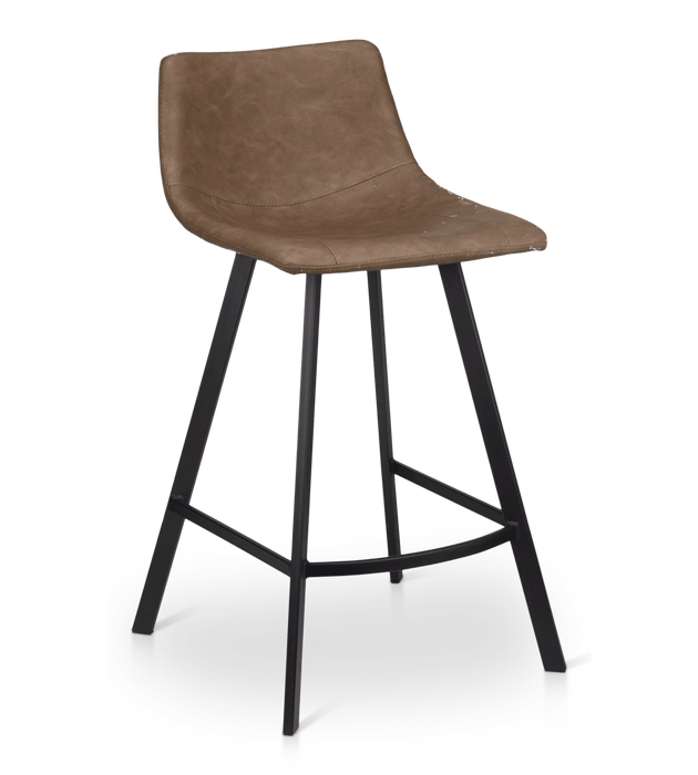 Faux Leather and Metal Bar Stool