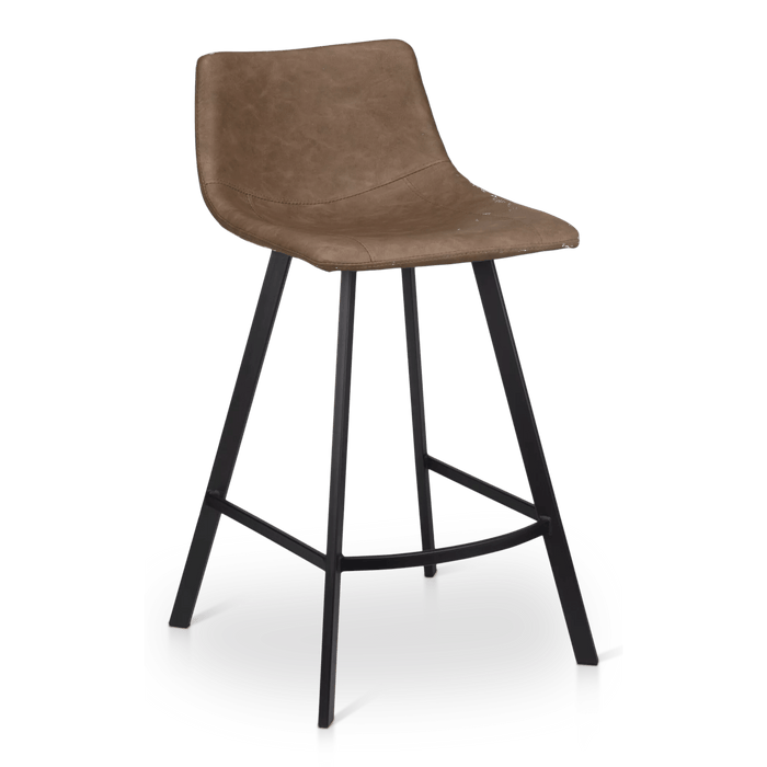 Tabouret de bar en similicuir avec base en métal