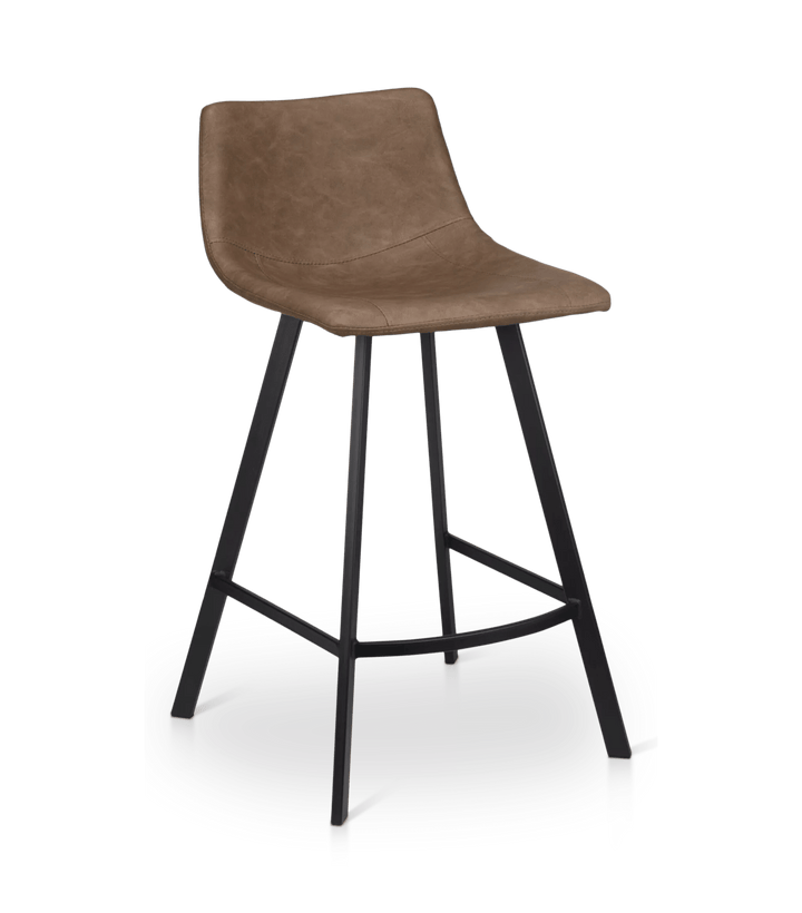Faux Leather and Metal Bar Stool