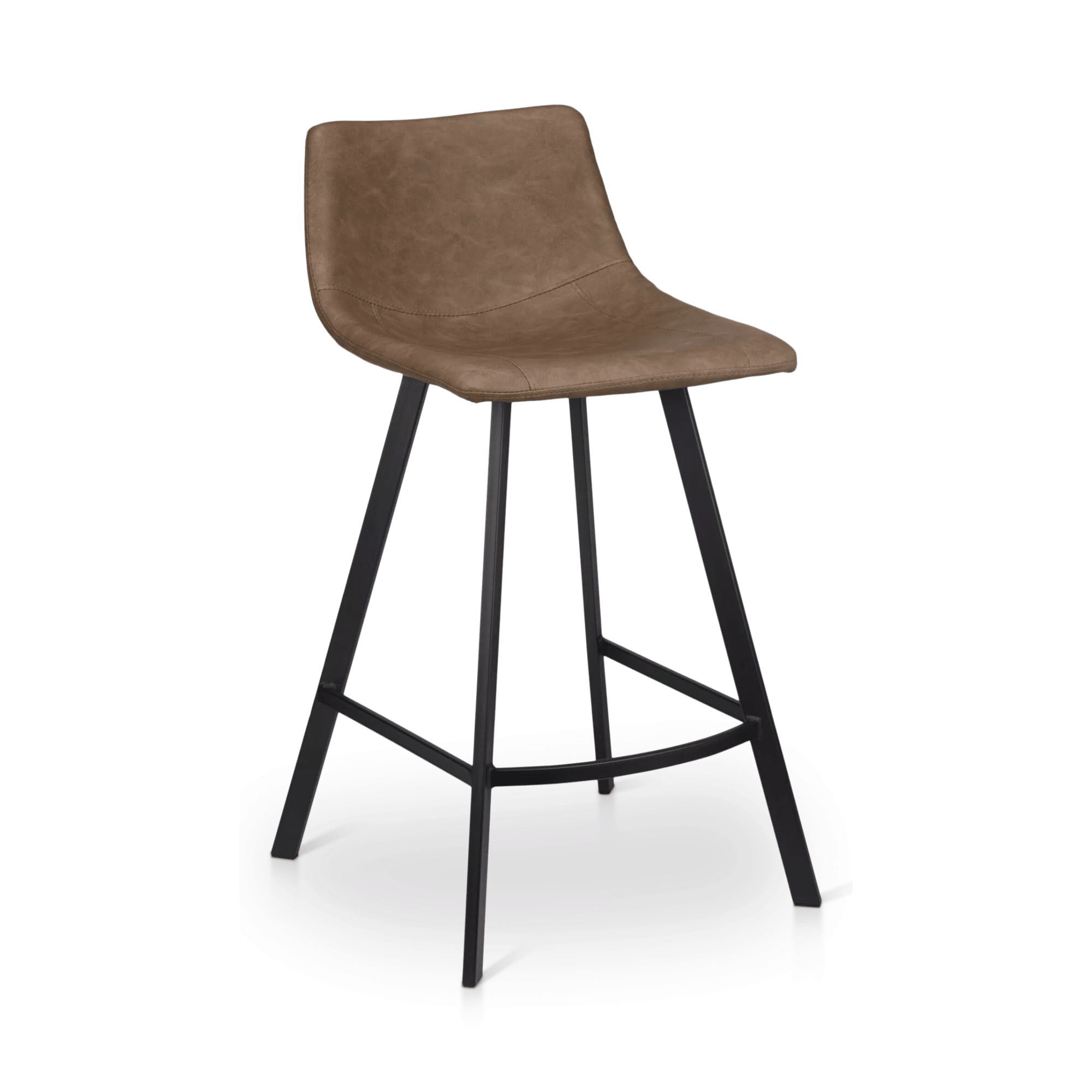 Faux Leather and Metal Bar Stool