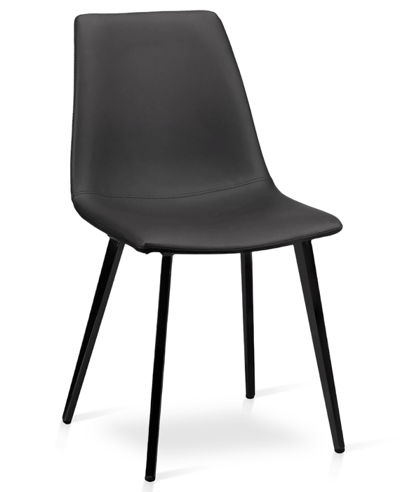 Chaise de salle à manger en similicuir et en métal