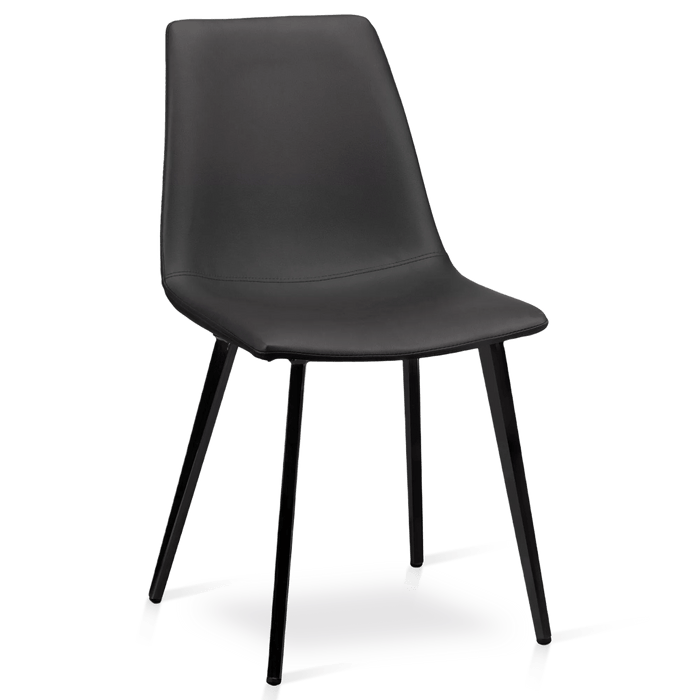 Chaise de salle à manger en similicuir et en métal
