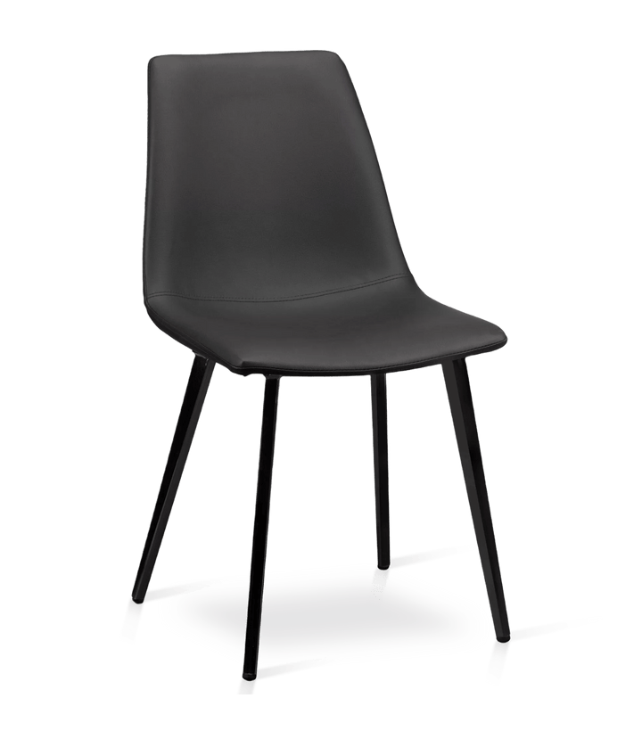 Chaise de salle à manger en similicuir et en métal