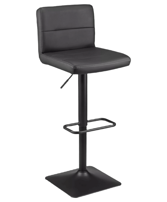 Tabouret de bar ajustable en similicuir mat et en métal Noir