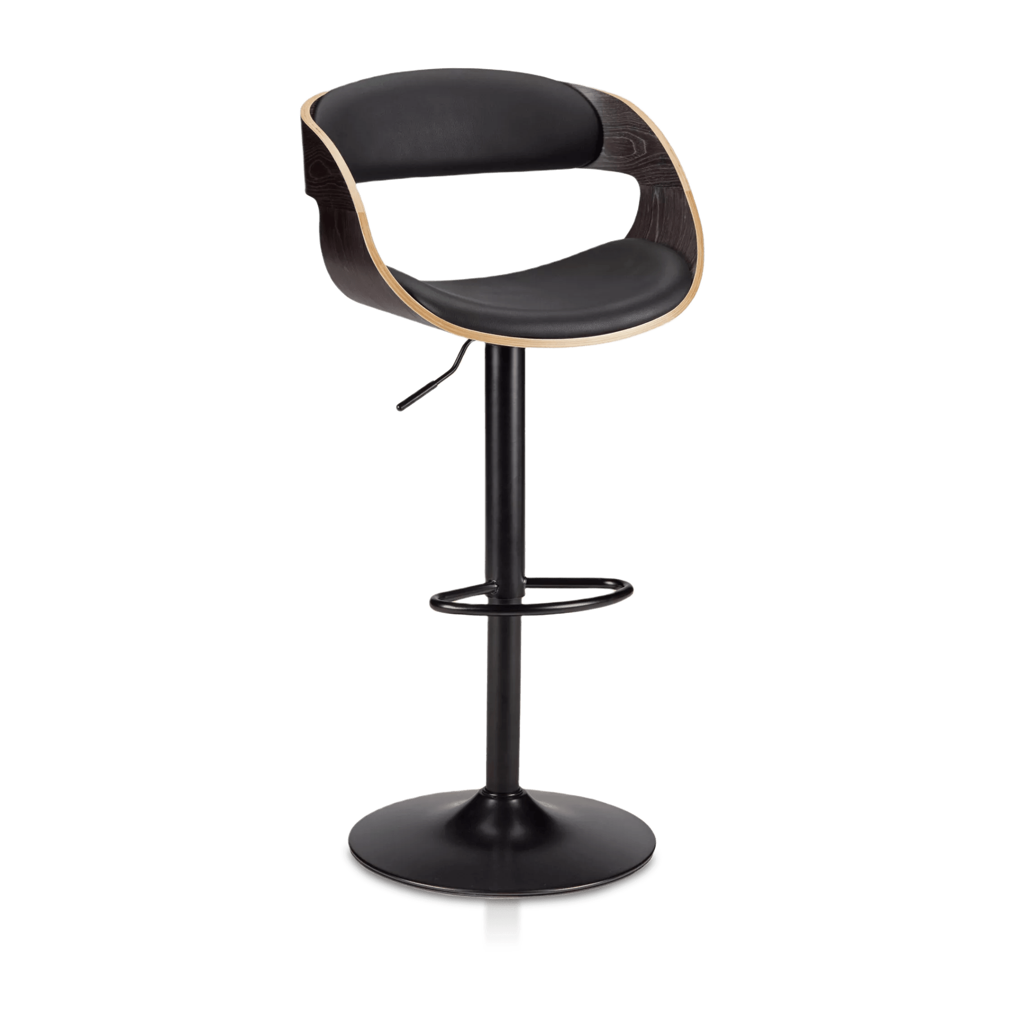 Faux Leather and Metal Adjustable Bar Stool