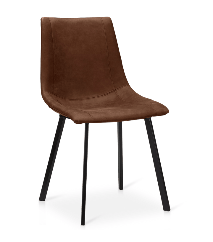 Textured Faux Leather and Metal Dining Chair