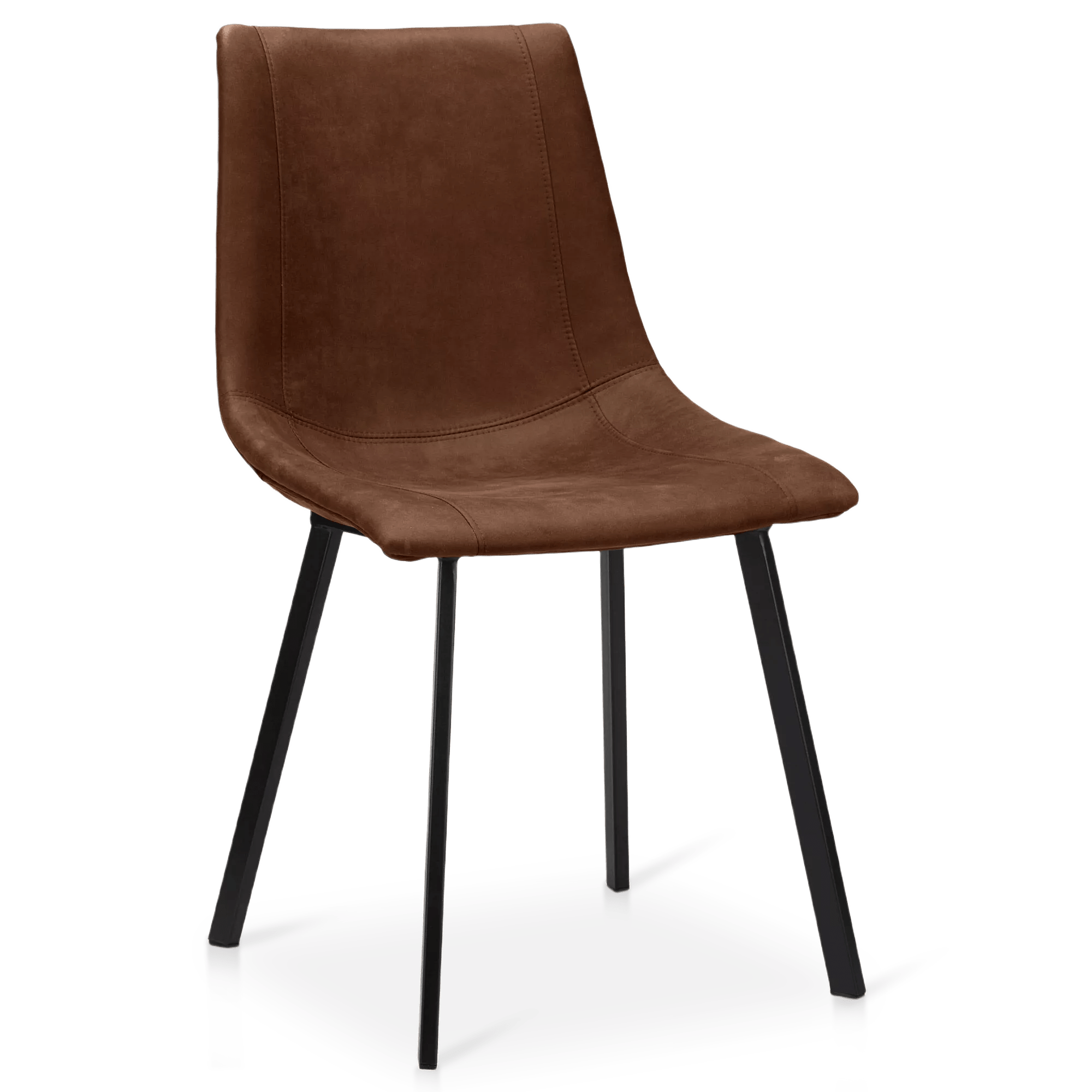 Rust Textured Faux Leather and Metal Dining Chair – Bouclair