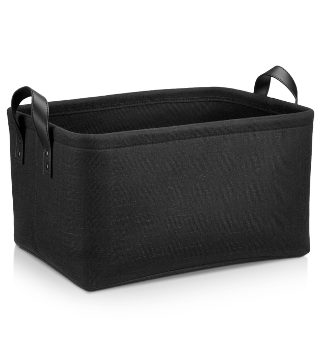 Panier de rangement en Chita avec poignées Noir