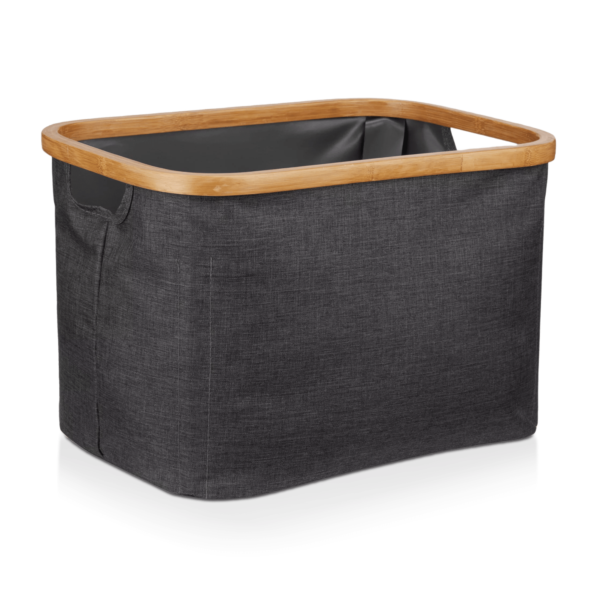 Panier de rangement avec anneau en bambou