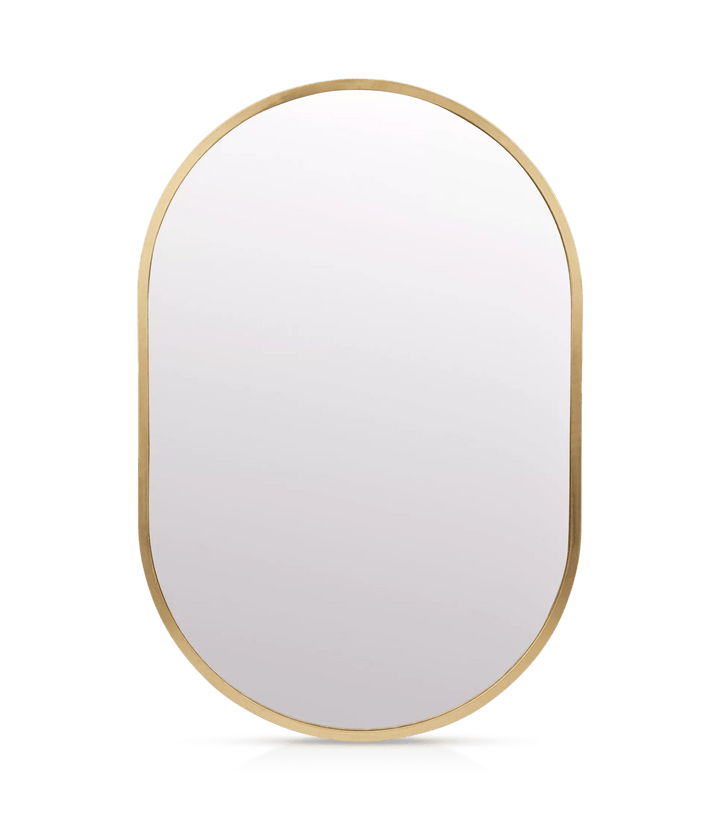 Miroir ovale avec cadre doré