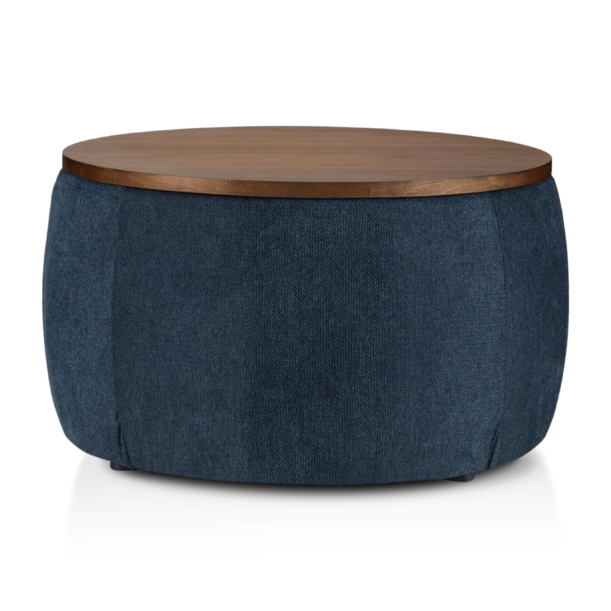 Pouf en noyer et en tissu