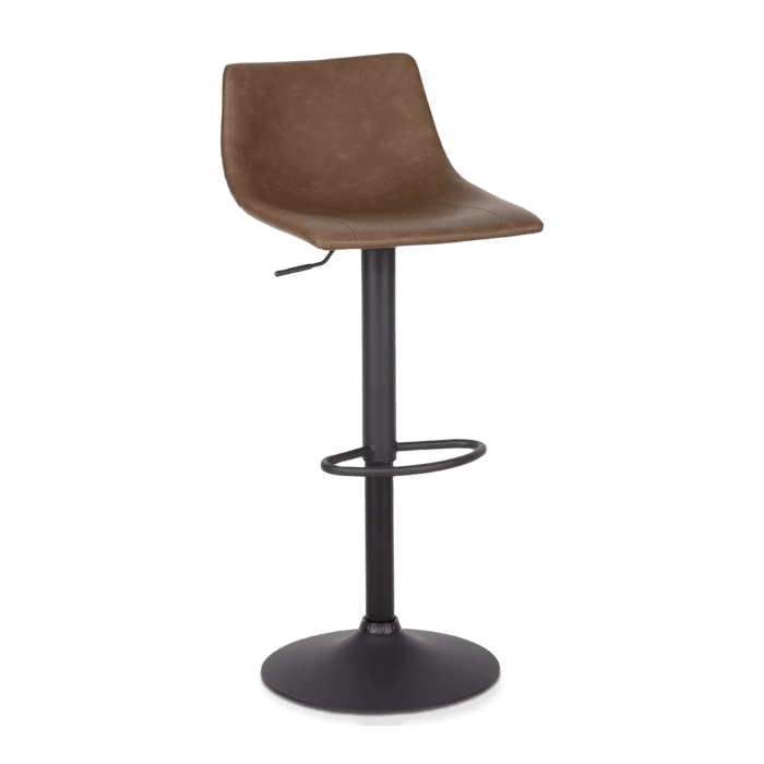 Tabouret de bar ajustable en similicuir et en métal