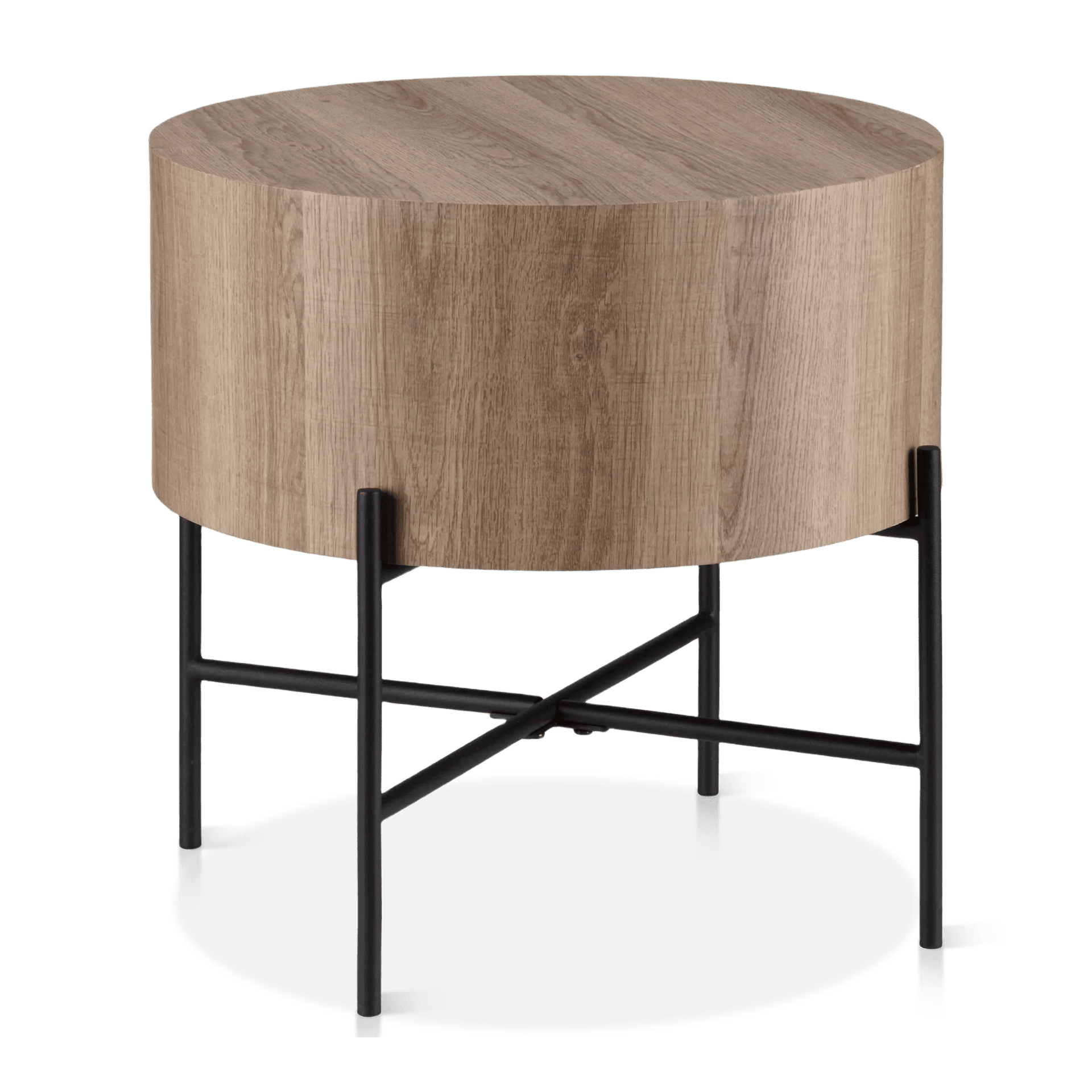 Veneer and Metal Side Table