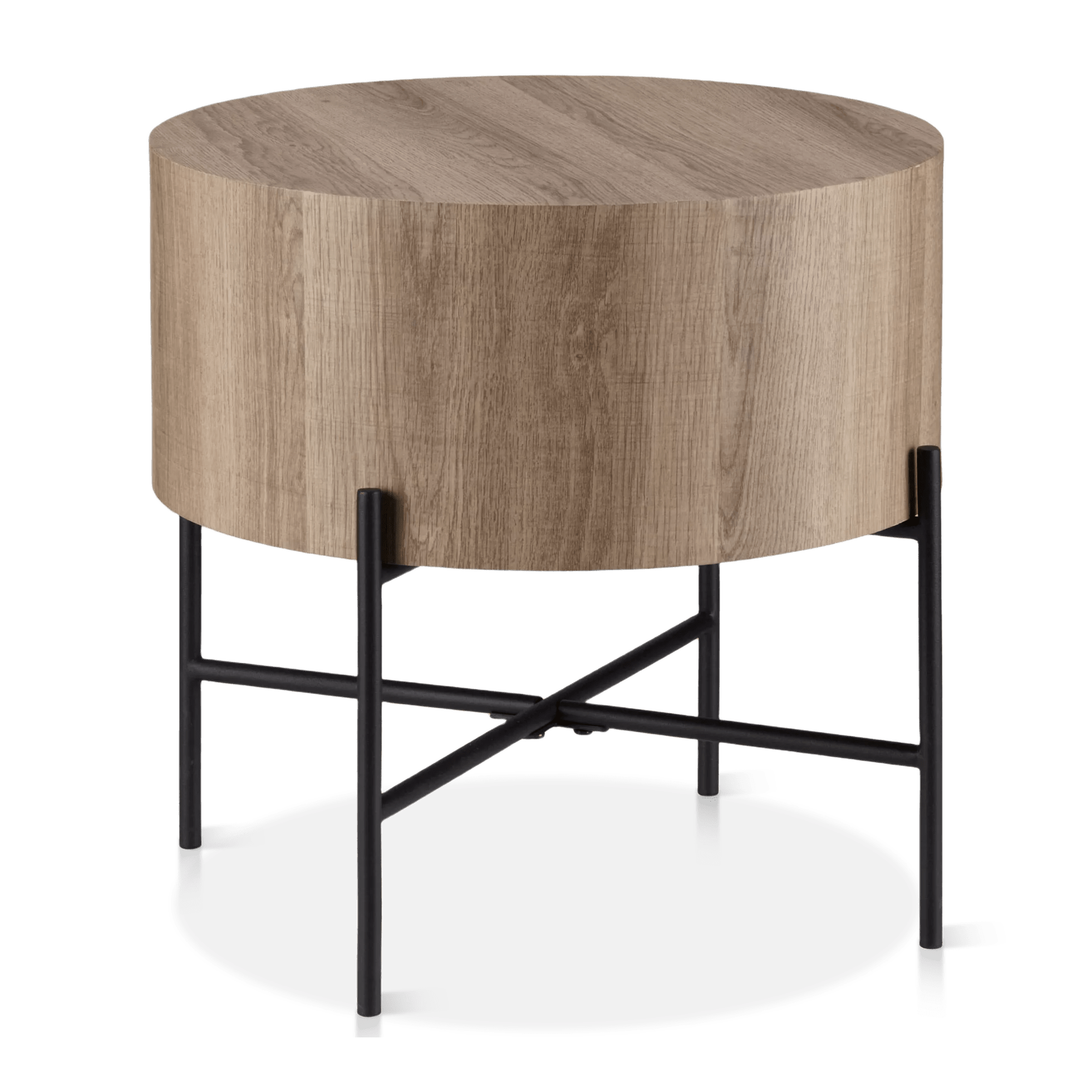 Table d'appoint en placage et en métal