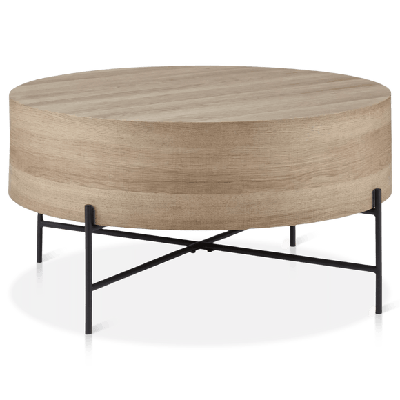 Veneer and Metal Coffee Table