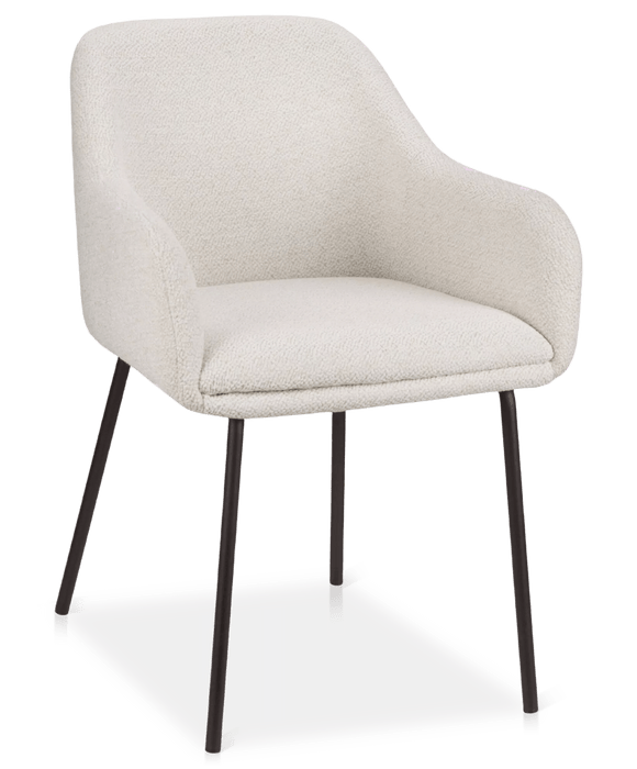 Chaise de salle à manger en tissu et en métal