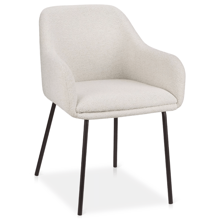 Chaise de salle à manger en tissu et en métal