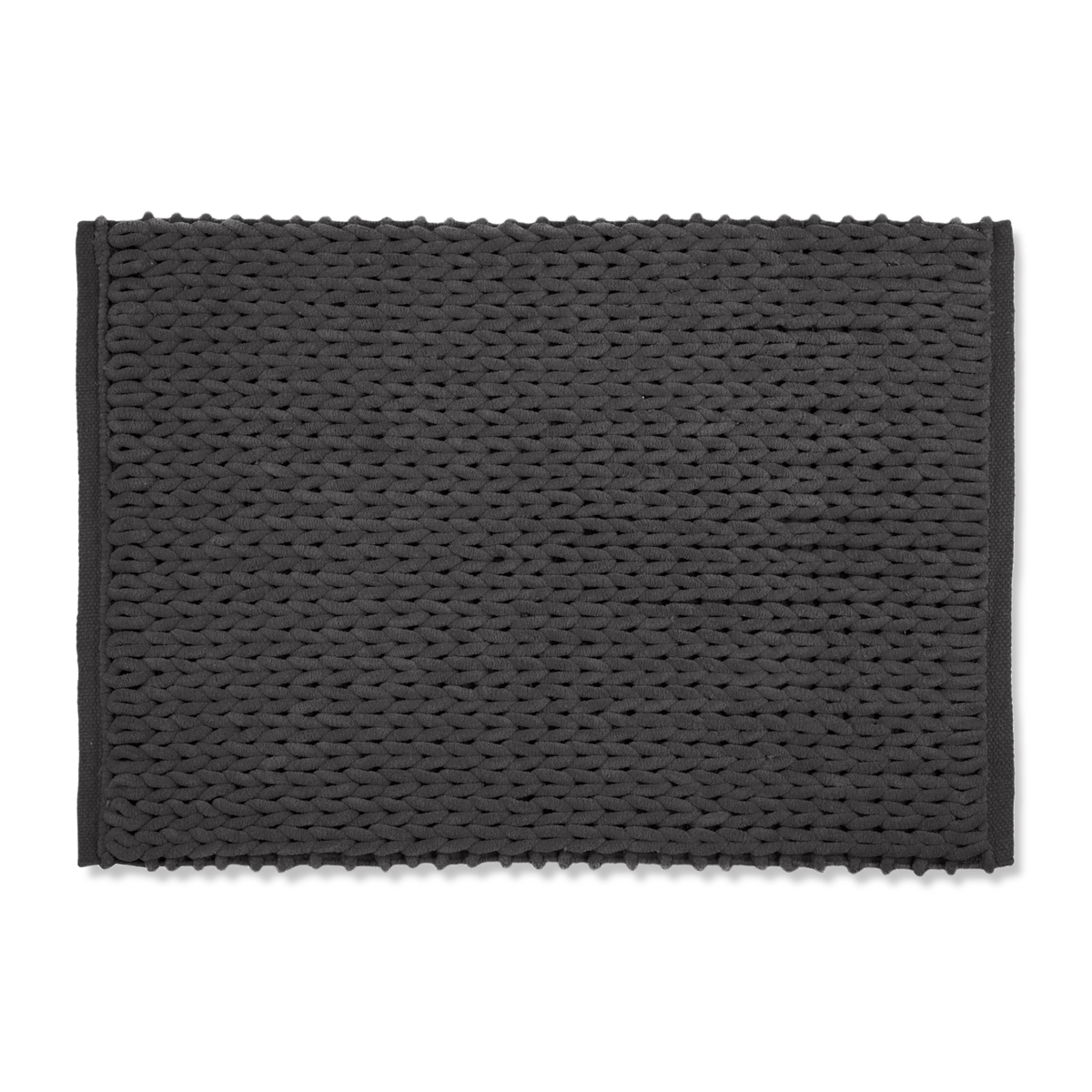 Tapis de bain tressé gris