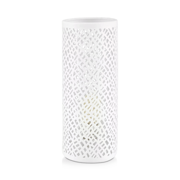 Lampe de table tube ajouré avec découpes