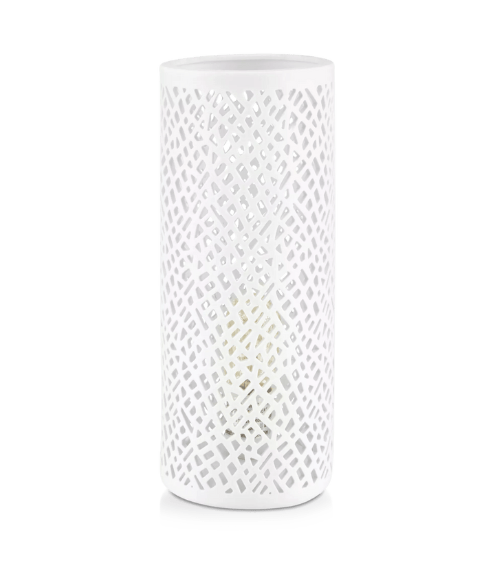 Lampe de table tube ajouré avec découpes