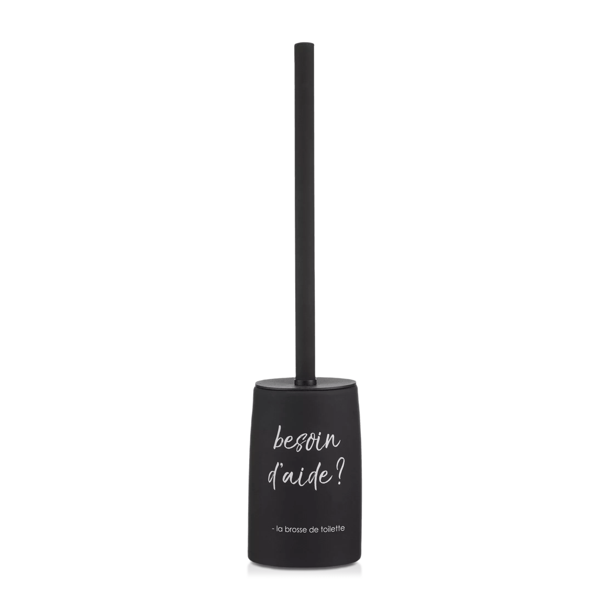 Black Toilet Brush With French Typography