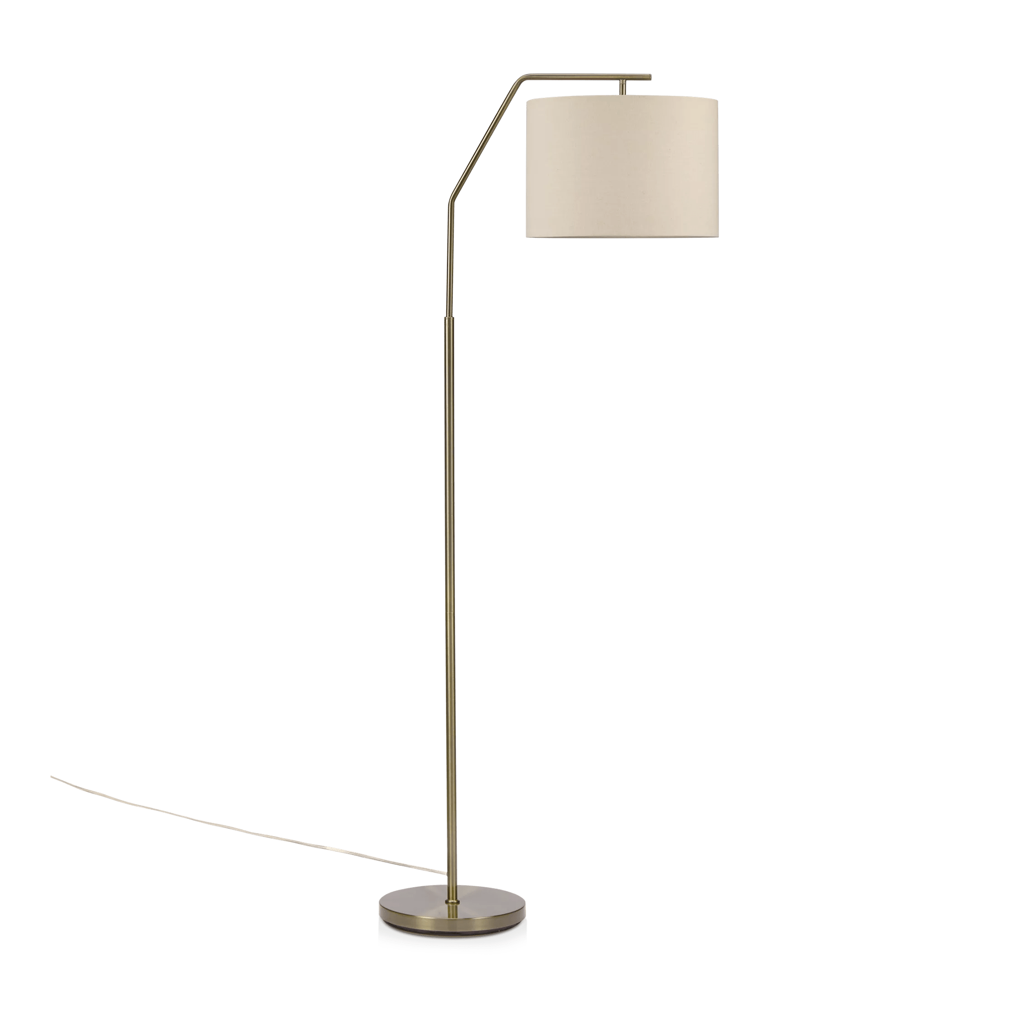 Lampe sur pied avec abat-jour crème et base dorée
